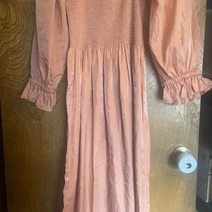 Elegant Pink Long Sleeve Dress